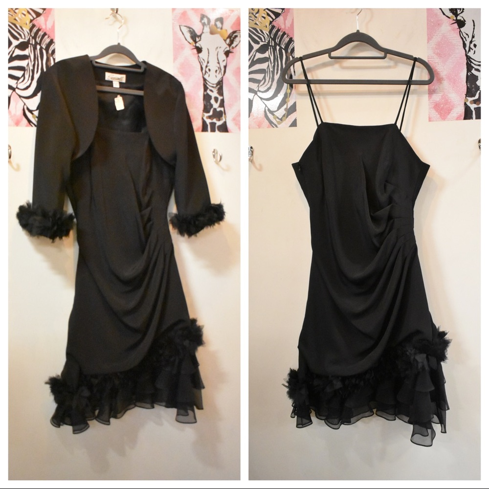 100% Silk Designer Dress with Matching Bolero Jacket